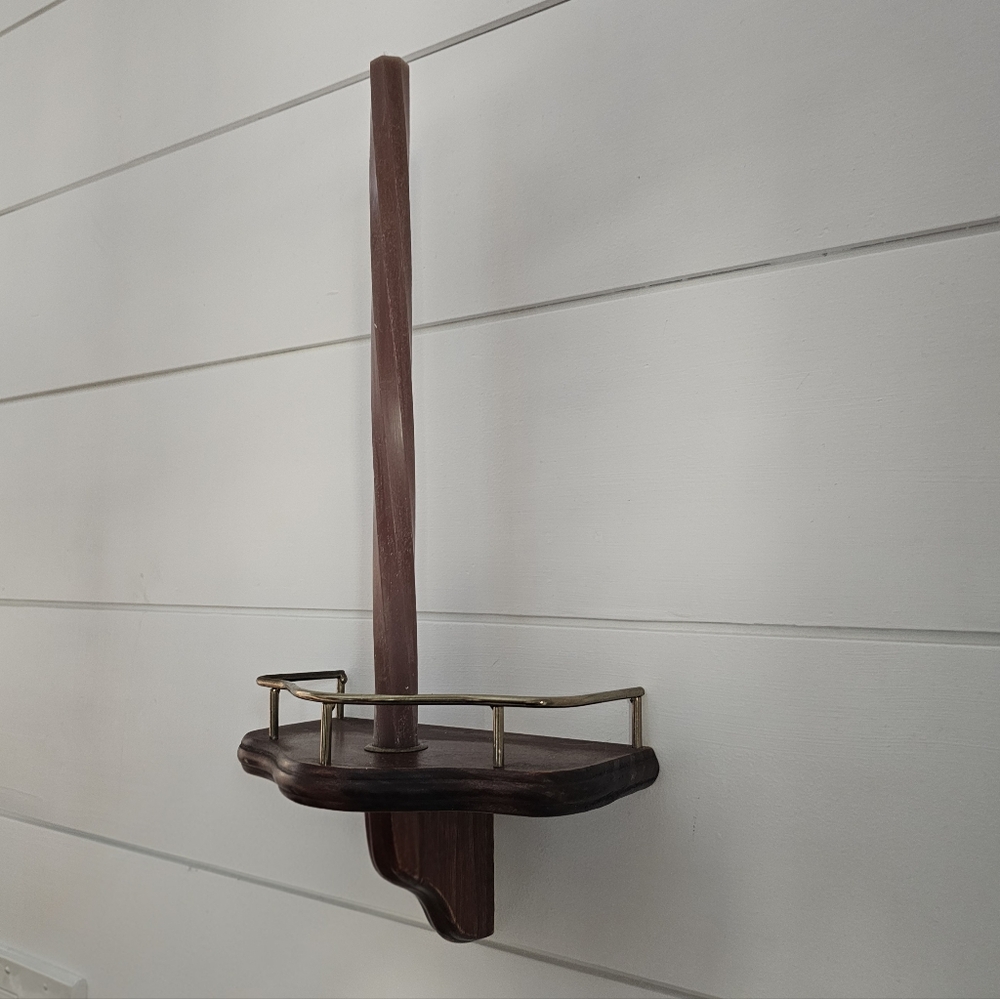 Mid-Century Modern Wood Candle Sconce